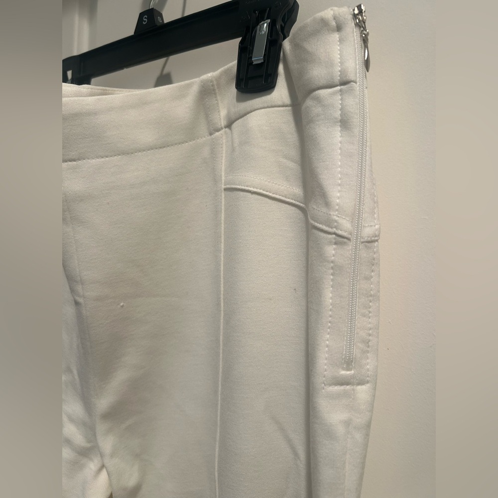 Off White Straight-Leg Pants by Los Angeles Designer, Ryan Roberts Size 12 - Picture 2 of 6
